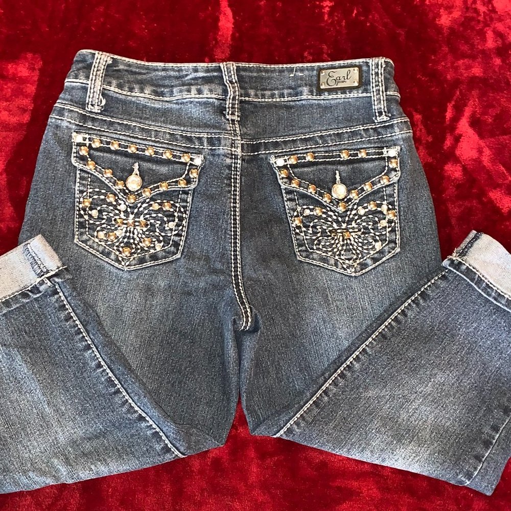 4 Earl Jean Ankle/Cropped Roll Cuff - SUPER BLINGY!!